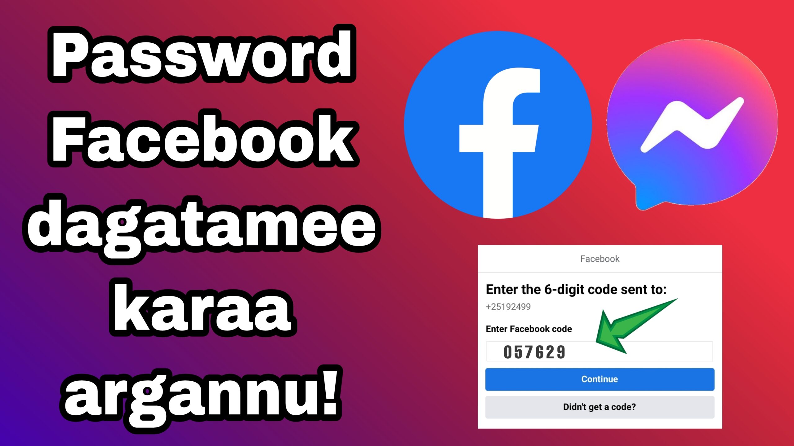 Password facebook dagatamee karaa haaressuu dandeenyu!